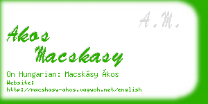 akos macskasy business card