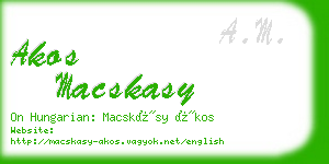 akos macskasy business card